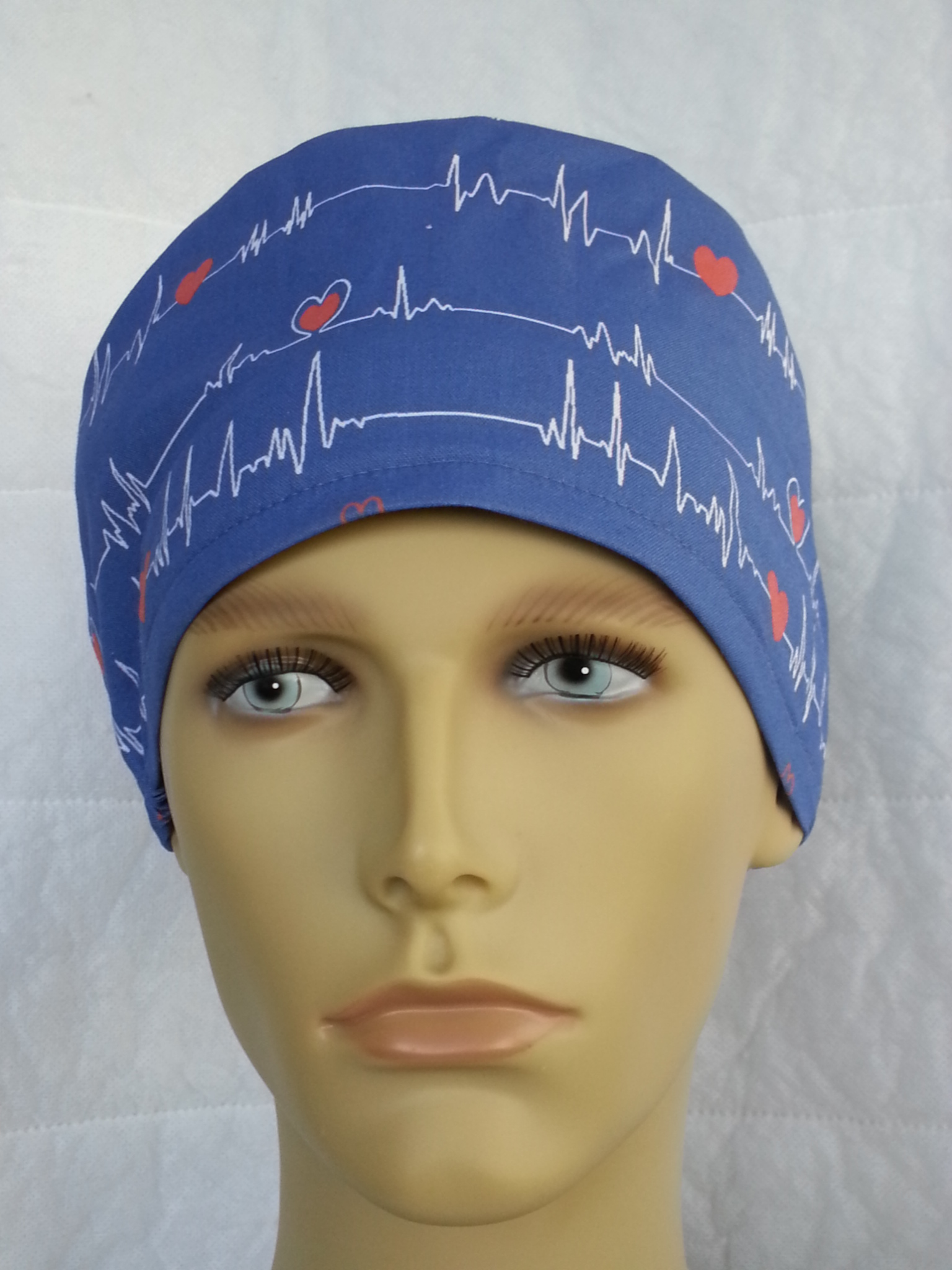 Surgical Scrub Hat Modified Pixie Hat EKG Blue | Gig Harbor Market